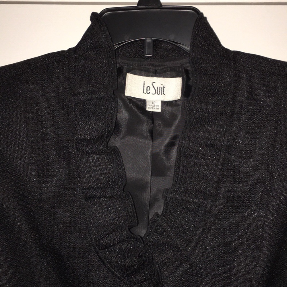 Le Suit NWT Skirt Suit with Ruffle Collar Jacket